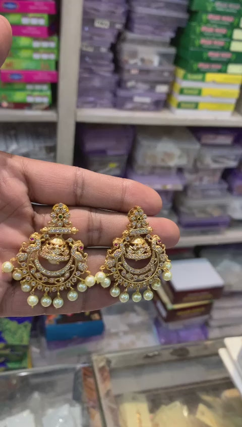 Super-cute Premium Matte Finish Stone Chandbali Earrings