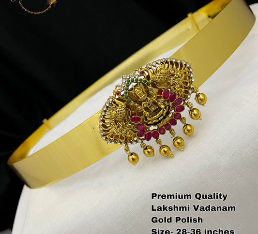 Traditional Temple Jewelry Lakshmi Pendant Matte finish Hipchain / Hipbelt for the Traditional You