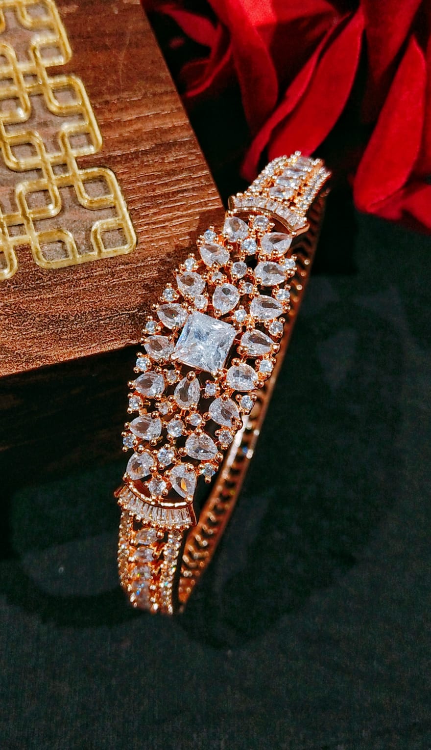 Classy and Stylish CZ American Diamond Bracelets Openable Kada Bracelet