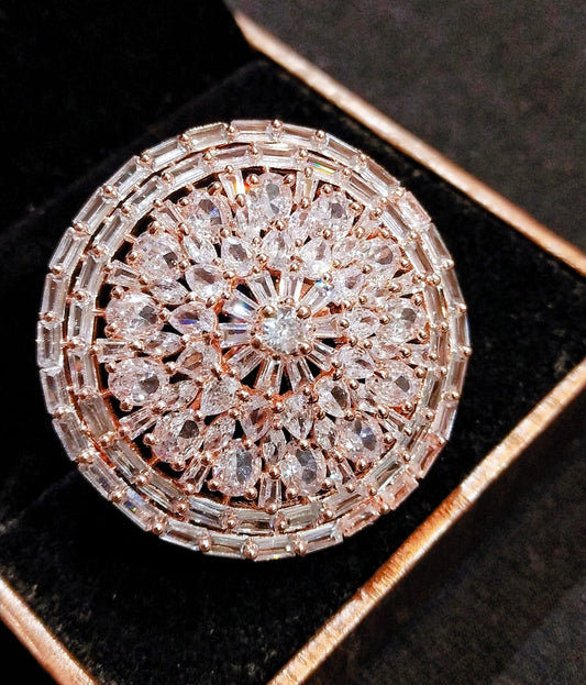 Elegant DesignerWear Adjustable Cocktail Rings Premium quality American Diamond Jewelry