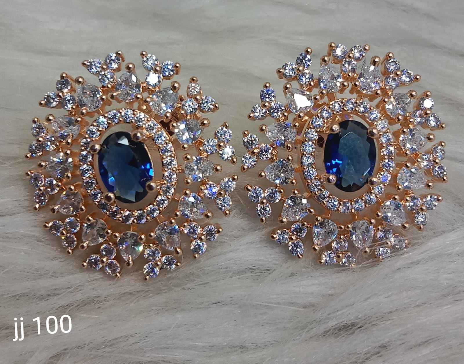 Silver American Diamond Beaded Western Earrings | D10-SJ23-21 | Cilory.com