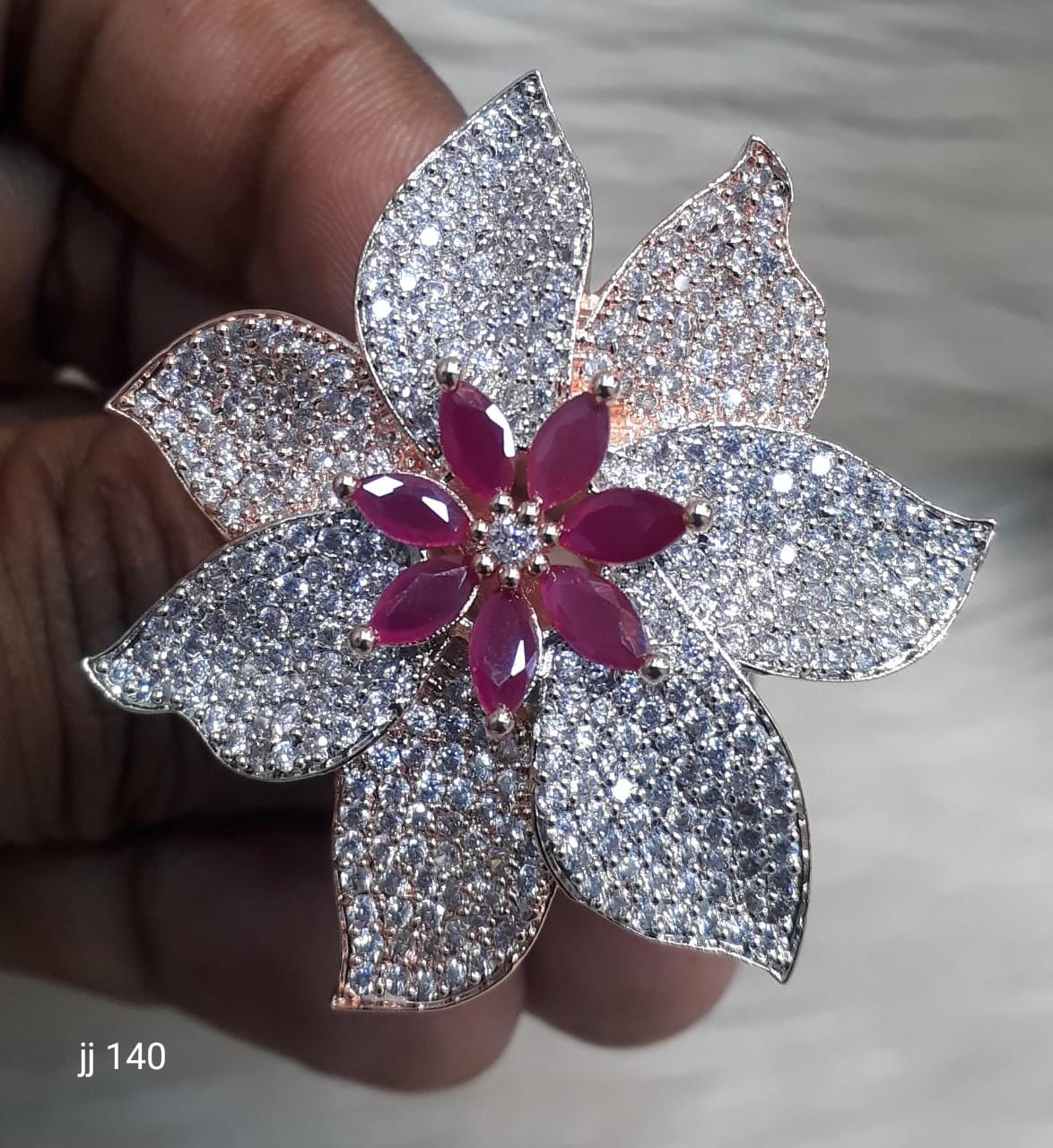 Unique Fashion Adjustable Rings Designer Premium American Diamond Jewelry Partywear