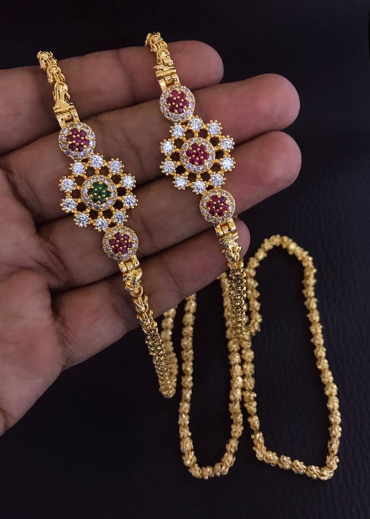 Latest Design Gold plated Mopchain or Mogappu Chain - Bahubali chain