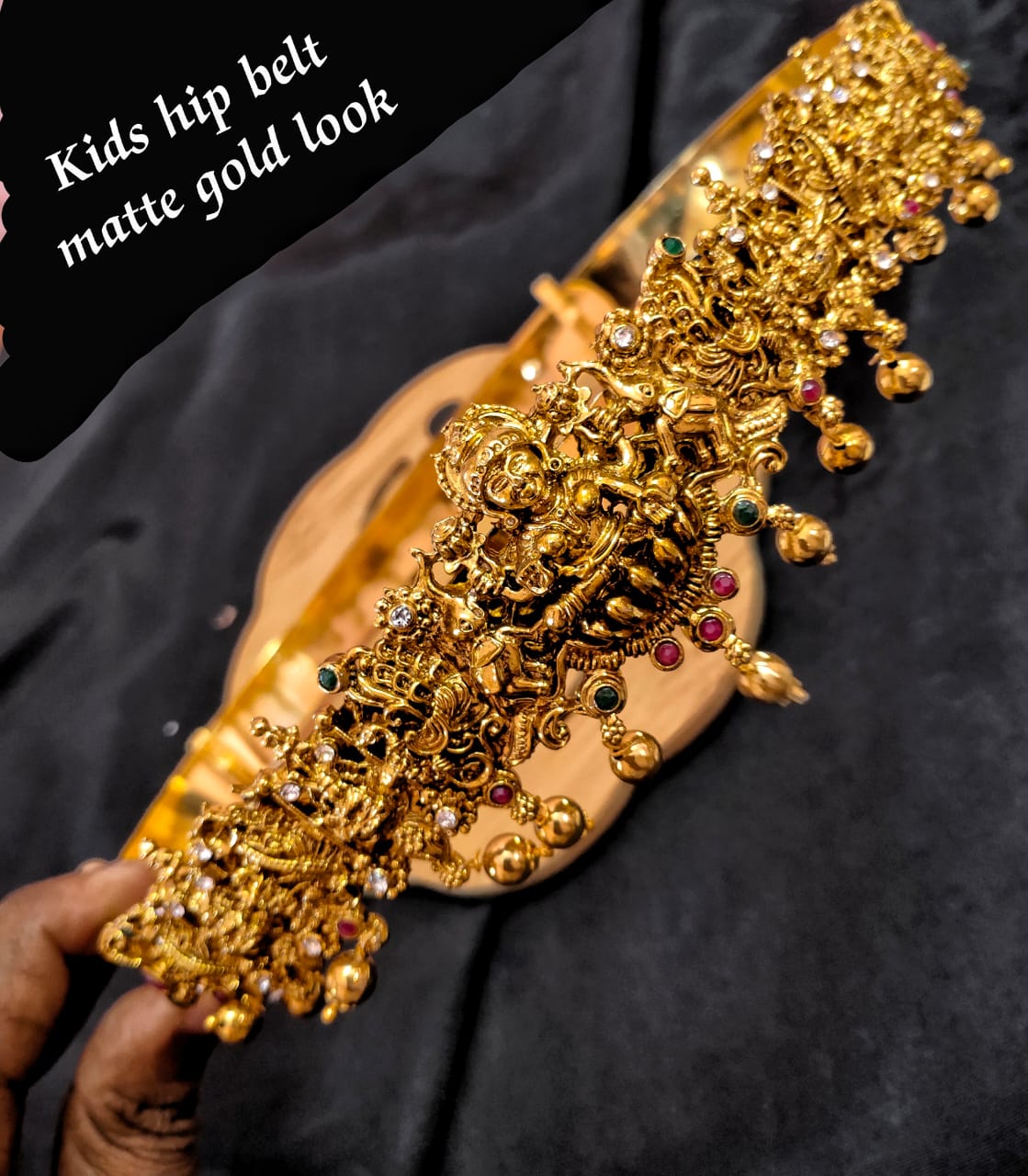 Traditional Beautiful Matte finish Lakshmi Hipbelt for Kids- small size
