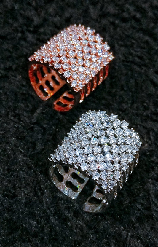 Elegant Adjustable Rings Designer American Diamond Jewelry