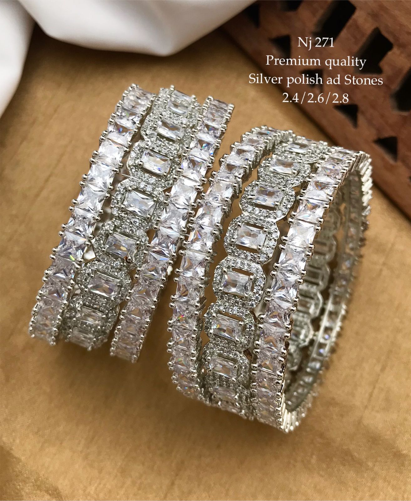Premium American Diamond stone Bangles set of 6-Party Wear jewelry- Bridal Bangles