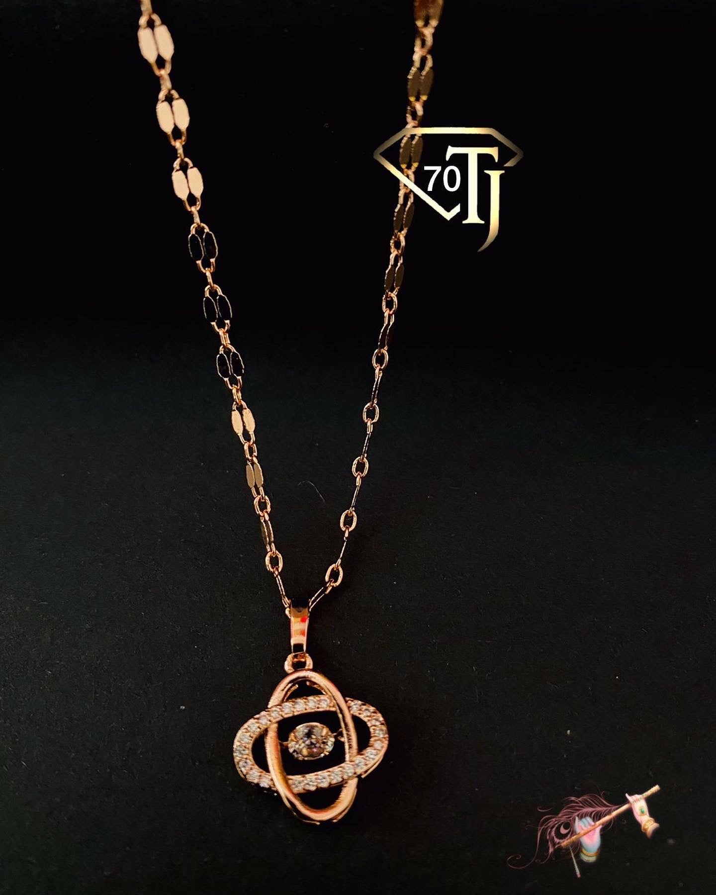 Cute Gift- Pendant chain with dancing diamond made specially just for you3